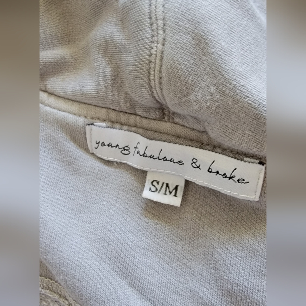 Young Fabolous and Broke Light Gray Draped Open-Front Women's Jacket - Picture 8 of 9